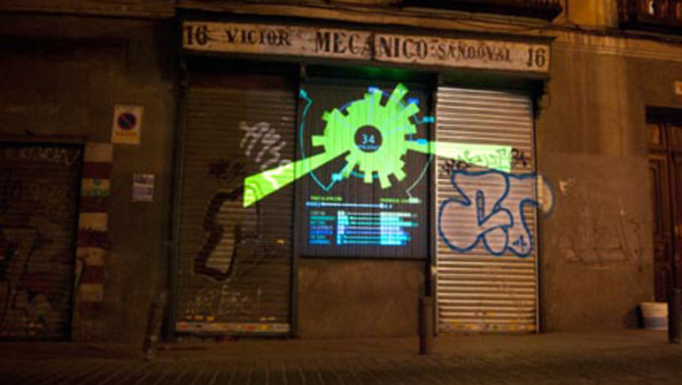 Image of a shopfront with a light-tag on it
