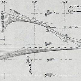 Bild Diagram of glissandi from »Metastasis«, 1954, © Iannis Xenakis